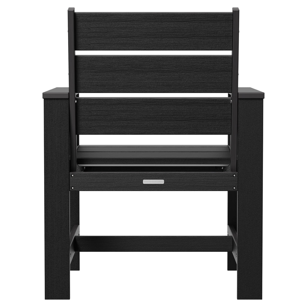 Velmora™ Ezra Outdoor HDPE Dining Chair Set, 2-Pack, Black