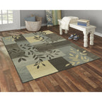 Velmora™ (2 pack) Traditional Leaf Block Gray Print Indoor Area Rug, 7' x 10'