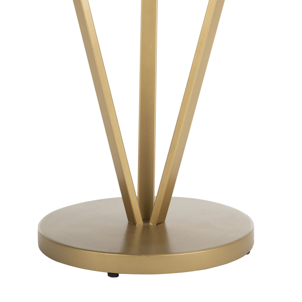 Velmora™ Theia Modern Glam Round 3-Leg Accent Table, White Marble/Gold