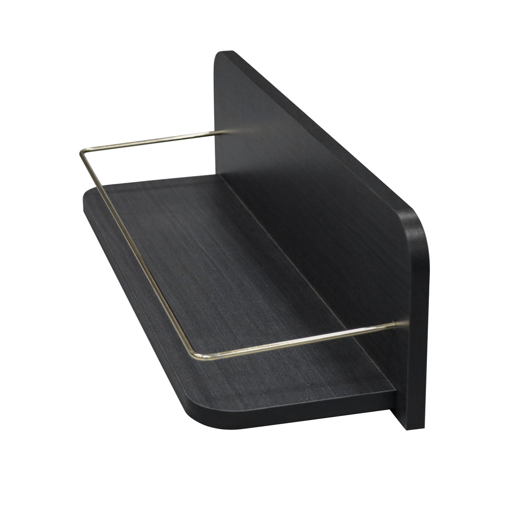 Velmora™ 23 inch Black Shelf with Gold Metal Rail