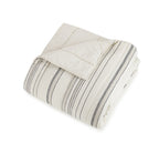 Velmora™ Ticking Stripe Cotton Quilt, Off-White, Full/Queen, All Ages