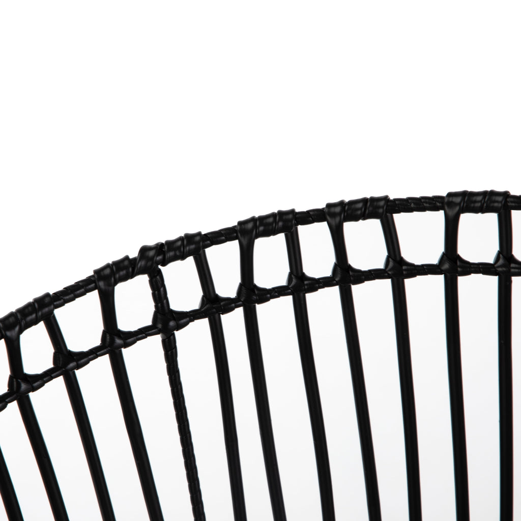 Velmora™ Large Black Poly Rattan Storage Baskets with Handles, Set of 2