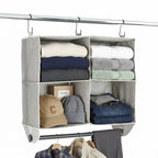 Velmora™ (2 pack) 4-Shelf Gray Hanging Closet Organizer with Rack