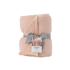 Velmora™ Throw Blanket, Reversible Gauze and Cozy Knit, 50 in x 72 in, Antique Blush
