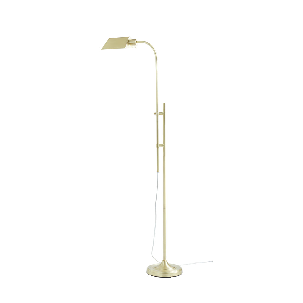 Velmora™ 1-Light Modern Adjustable Brass Floor Lamp Gold