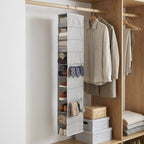 Velmora™ (2 pack) Gray 10-Shelf Hanging Closet Organizer with Side Pockets