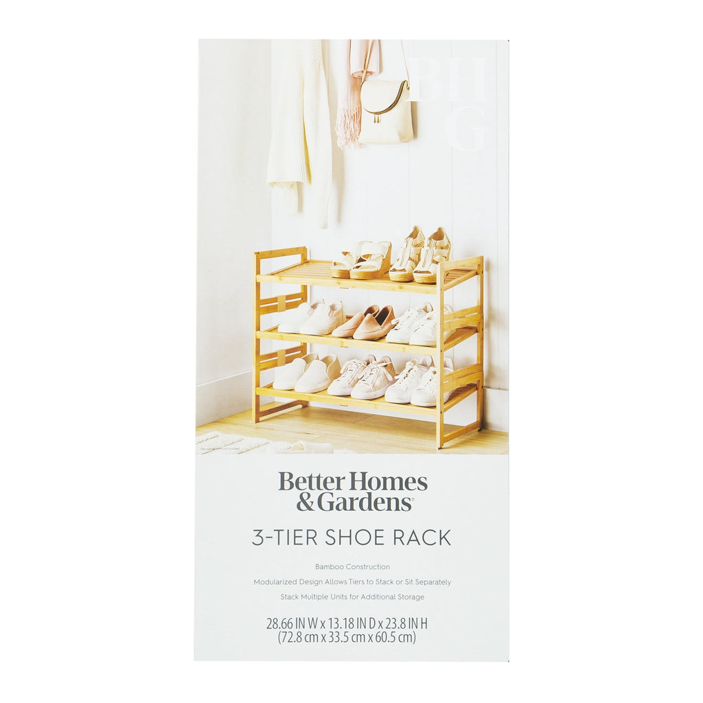 Velmora™ (2 pack) Bamboo 3-Tier Shoe Rack for 9 Pairs