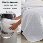 Velmora™ Stitched Corded Quilt, White, Full/Queen Bedding