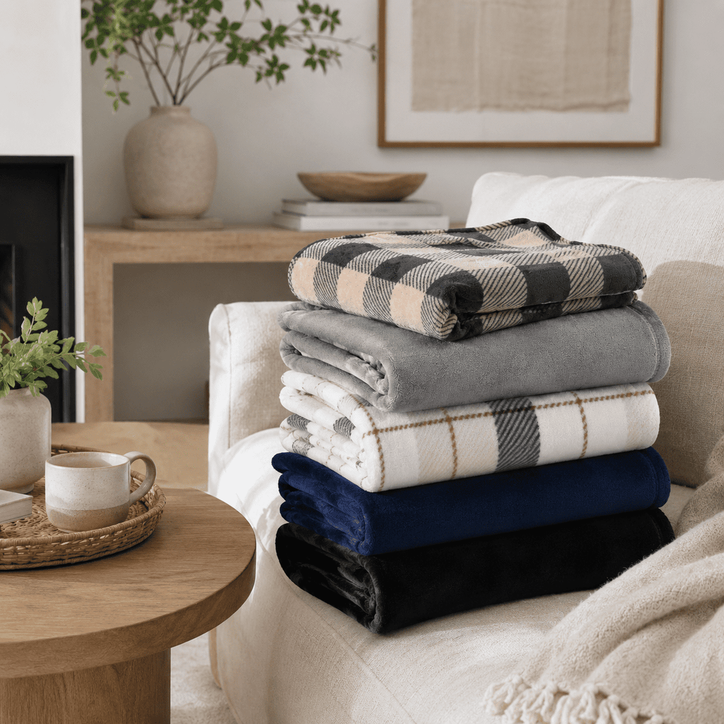 Velmora™ Super Soft Plush Bed Blanket, Dark Blue, King Size, 102 x 90 in