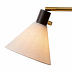 Velmora™ 68"H Metal Floor Lamp with Adjustable Dual Shades, Black and Gold Finish, White Linen Shades