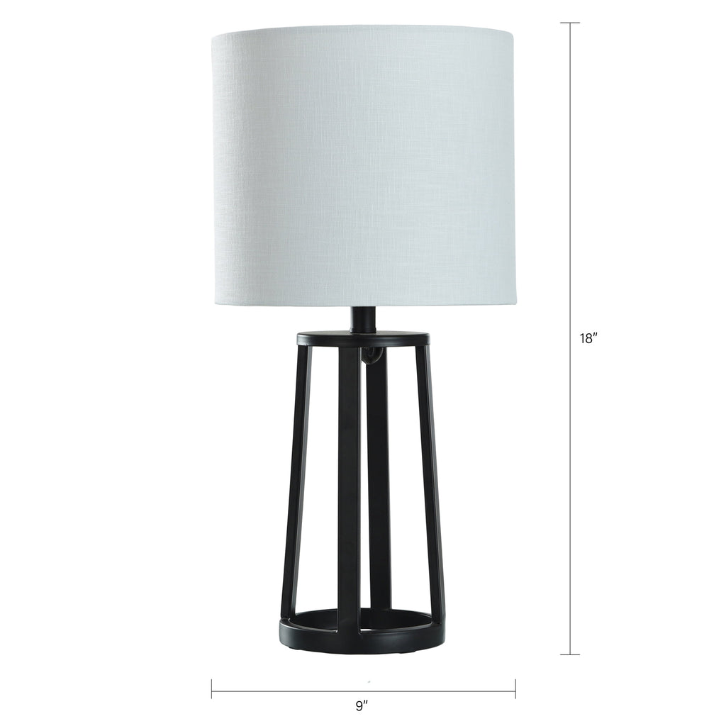 Velmora™ Modern Matte Black Table Lamp with Classic Drum Shade