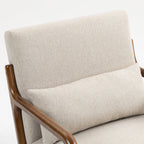 Velmora™ Wood Arm Accent Chair, Beige