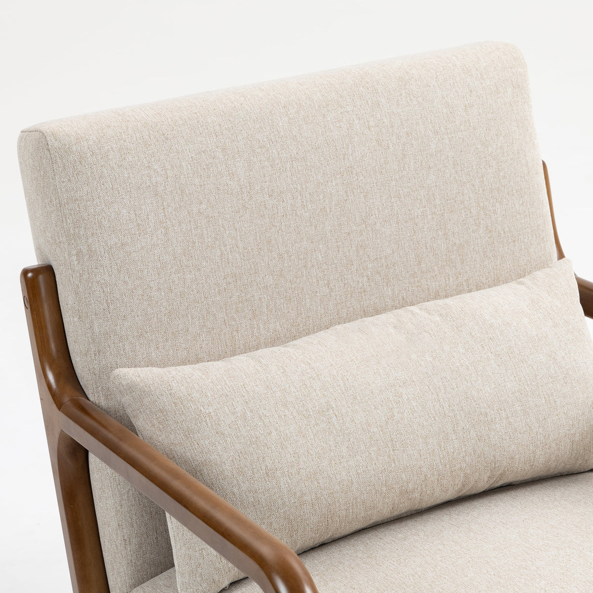 Velmora™ Wood Arm Accent Chair, Beige