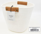 Velmora™ (4 pack) Medium White Cotton Rope Decorative Storage Basket, 11 in x 11 in
