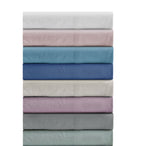 Velmora™ Washed Ultra Soft Microfiber Bed Sheet Set, King, Soft Sea, 4 Piece