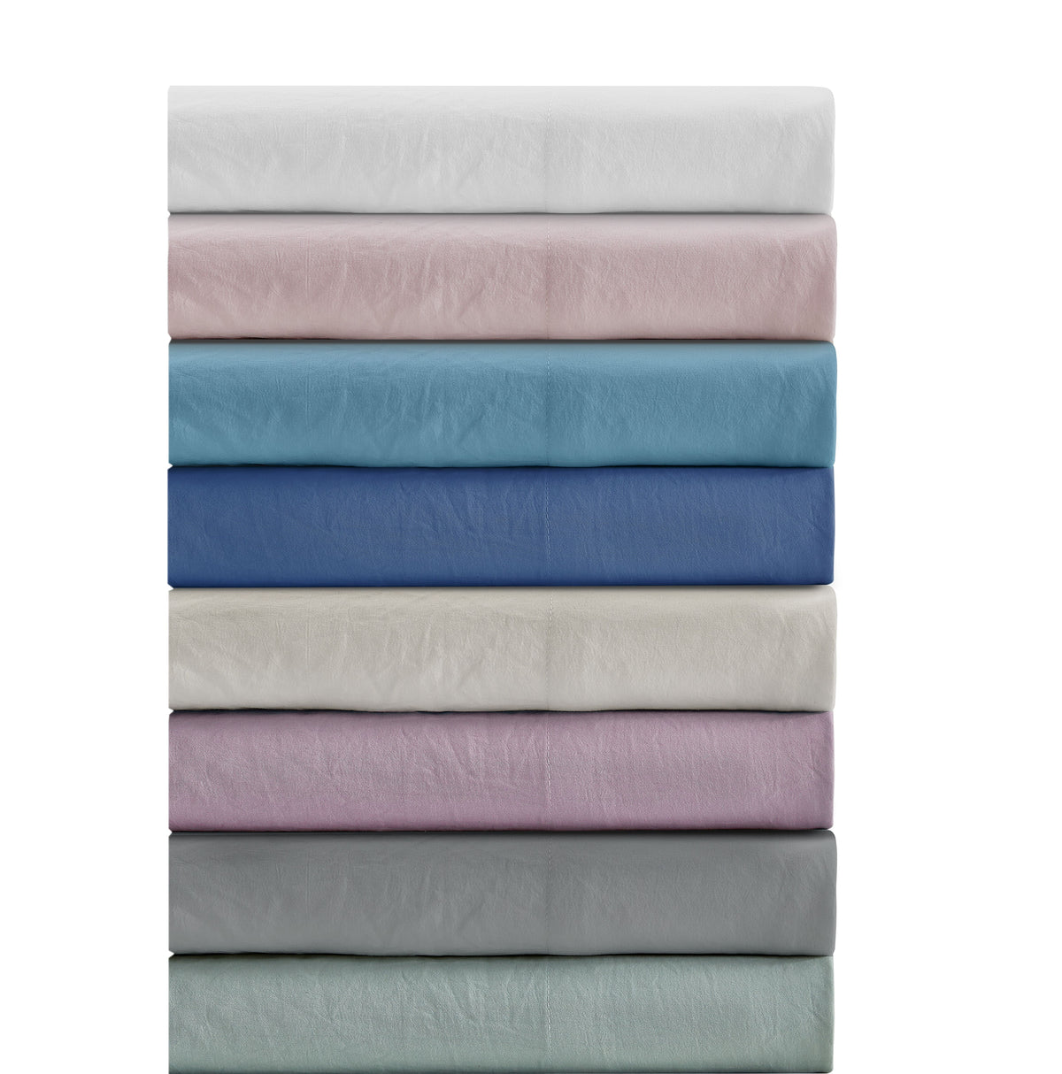 Velmora™ Washed Ultra Soft Microfiber Bed Sheet Set, King, Soft Sea, 4 Piece