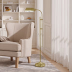 Velmora™ 1-Light Modern Adjustable Brass Floor Lamp Gold