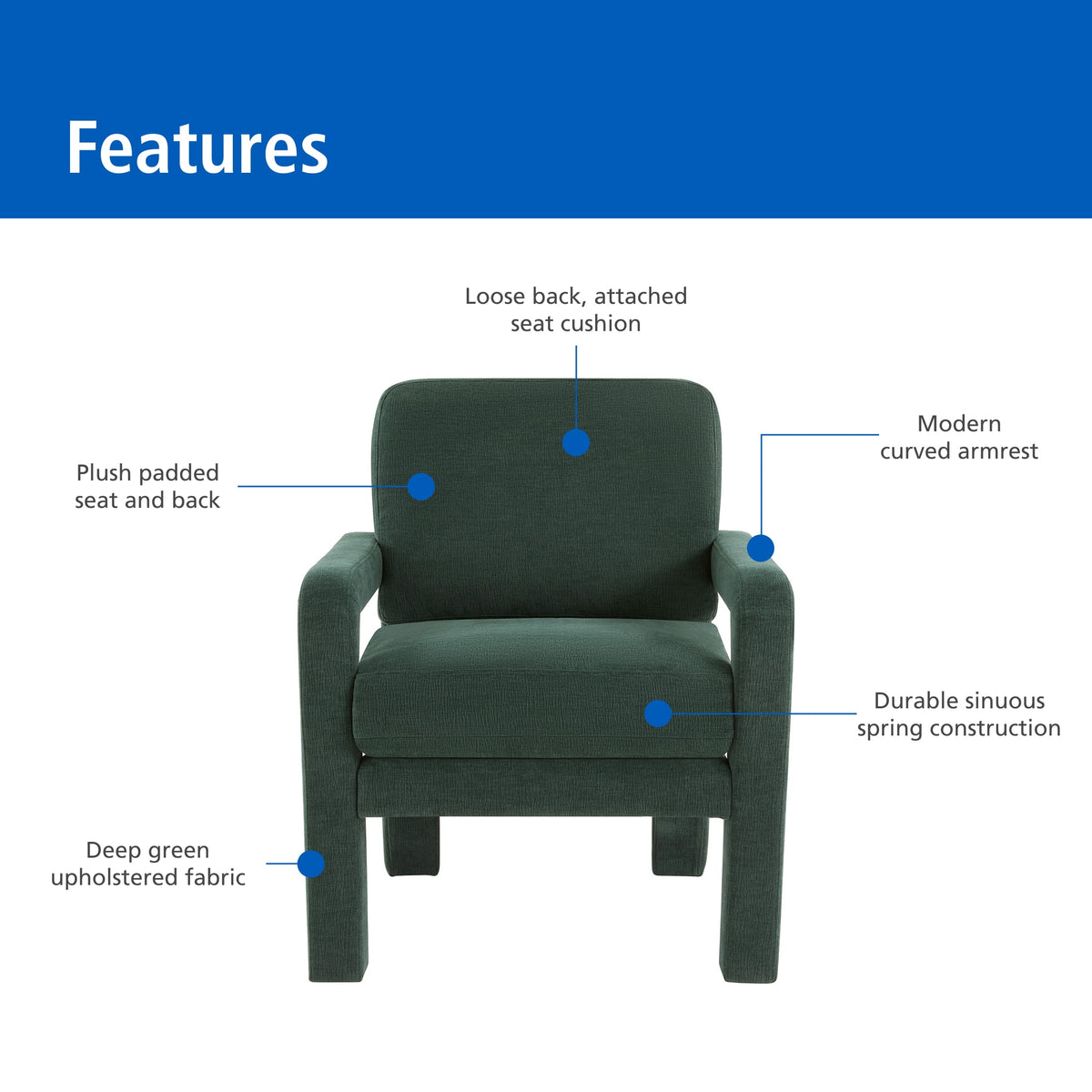 Velmora™ Upholstered Armchair, Green
