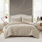 Velmora™ Leopard Print 3-Piece Neutral Comforter Set, Full/Queen