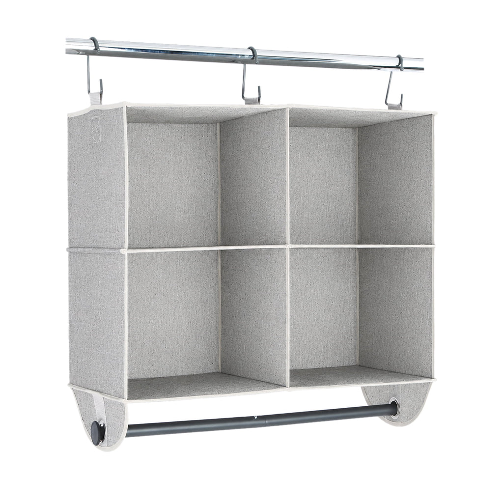 Velmora™ (2 pack) 4-Shelf Gray Hanging Closet Organizer with Rack