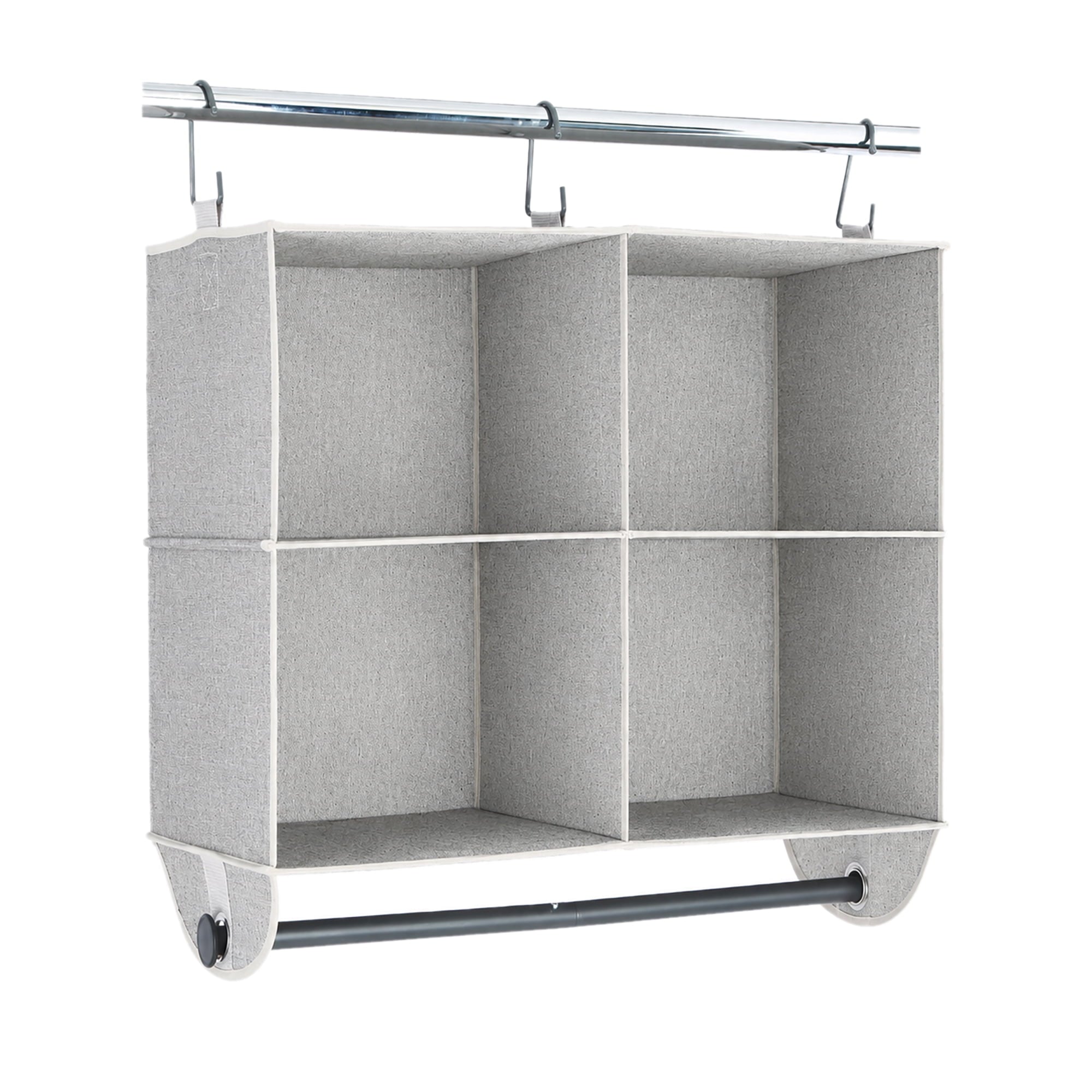Velmora™ (2 pack) 4-Shelf Gray Hanging Closet Organizer with Rack