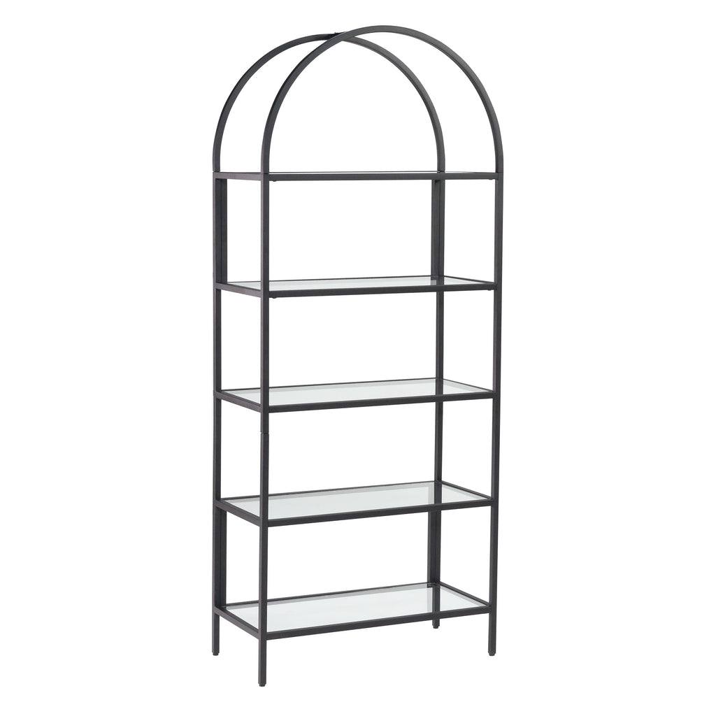 Velmora™ Nola Arch Bookshelf, Black Finish