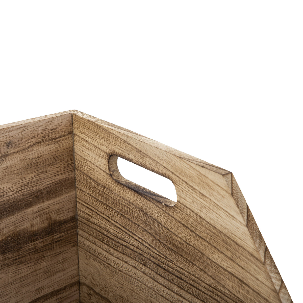 Velmora™ 2-Piece Set Natural Wood Stacking Open Front Decorative Storage Bins, 11 in x 16.5 in x 10 in