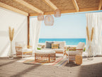 Velmora™ Lilah Outdoor Wicker Loveseat with White Cushions
