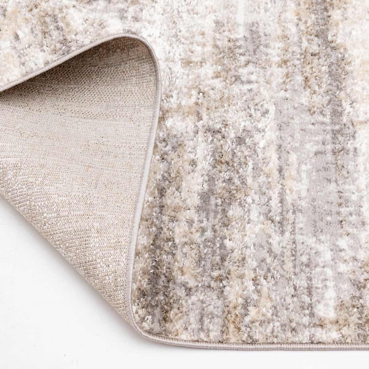 Velmora™ 5 ft x 7 ft Neutral Shiny Abstract Indoor Area Rug