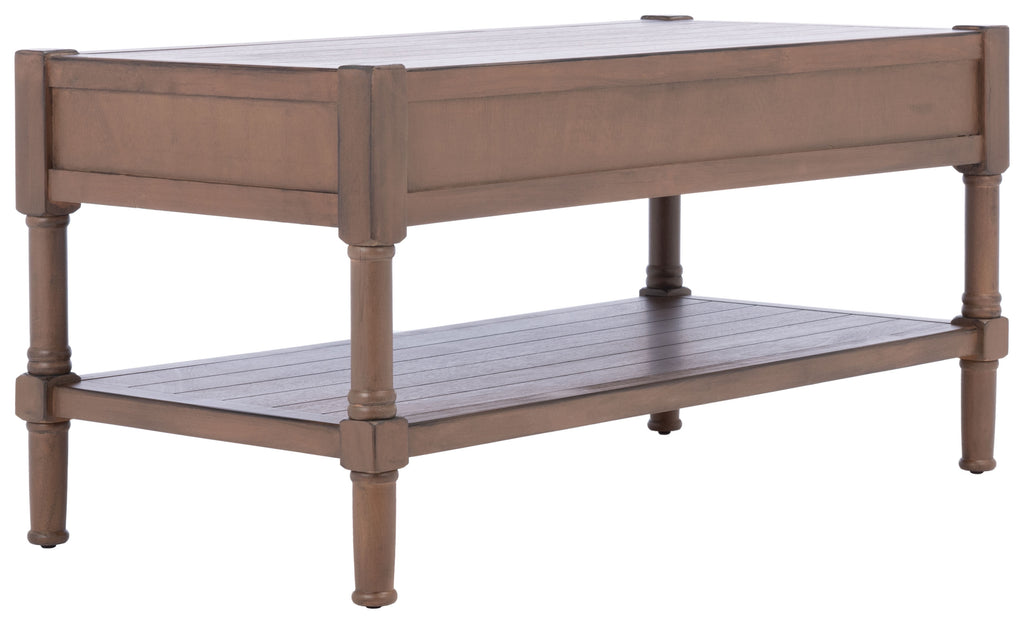 Velmora™ Filbert Solid 2 Drawer Coffee Table, Brown