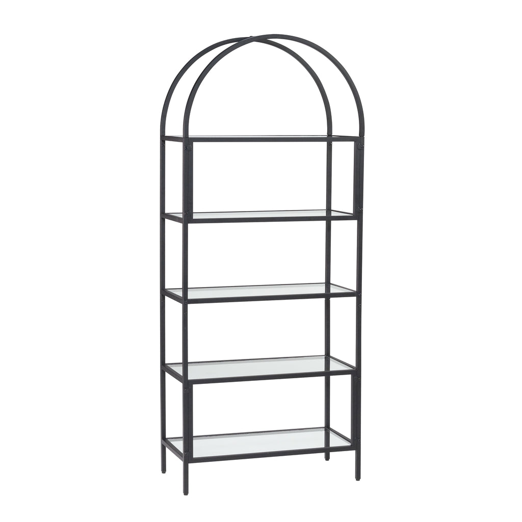 Velmora™ Nola Arch Bookshelf, Black Finish