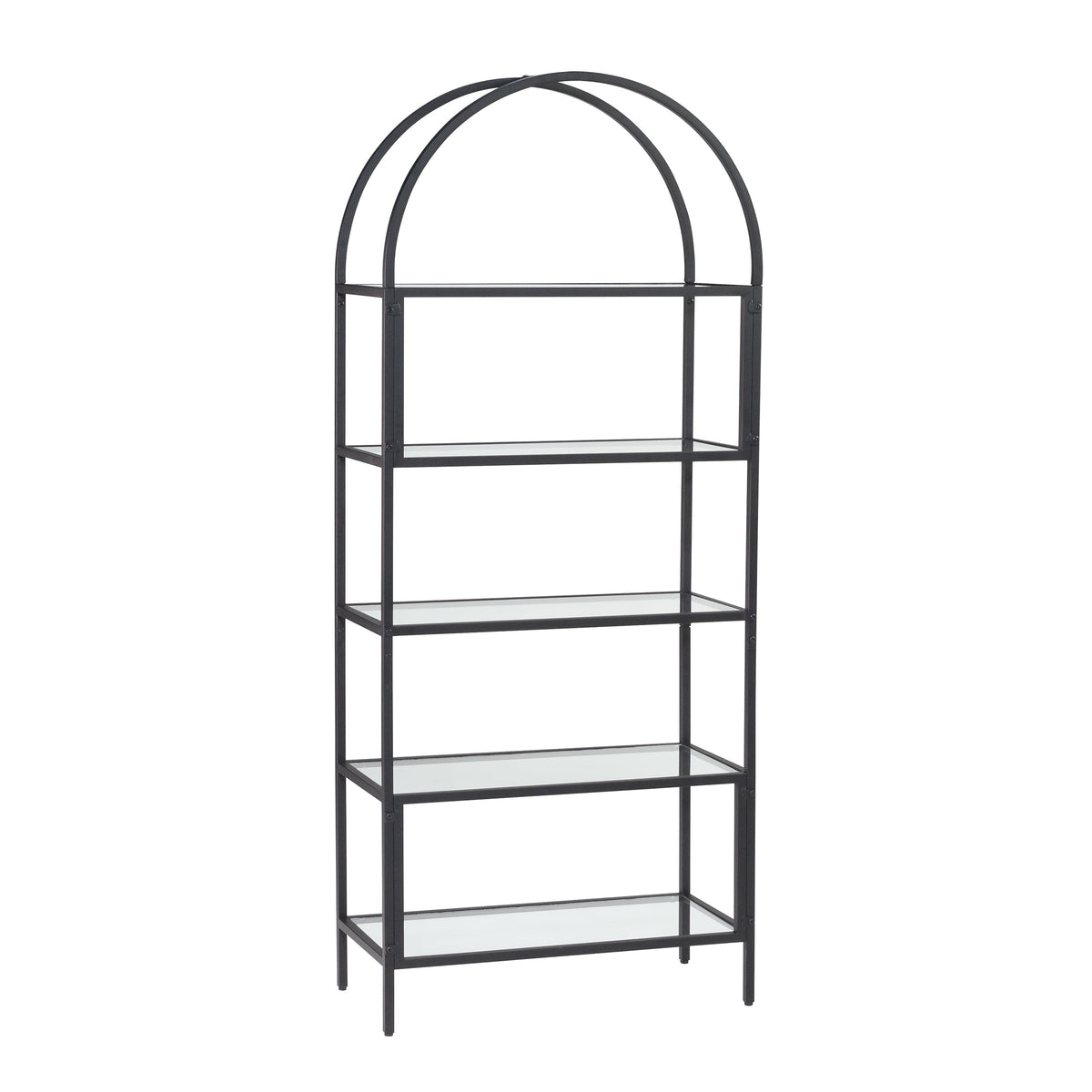 Velmora™ Nola Arch Bookshelf, Black Finish
