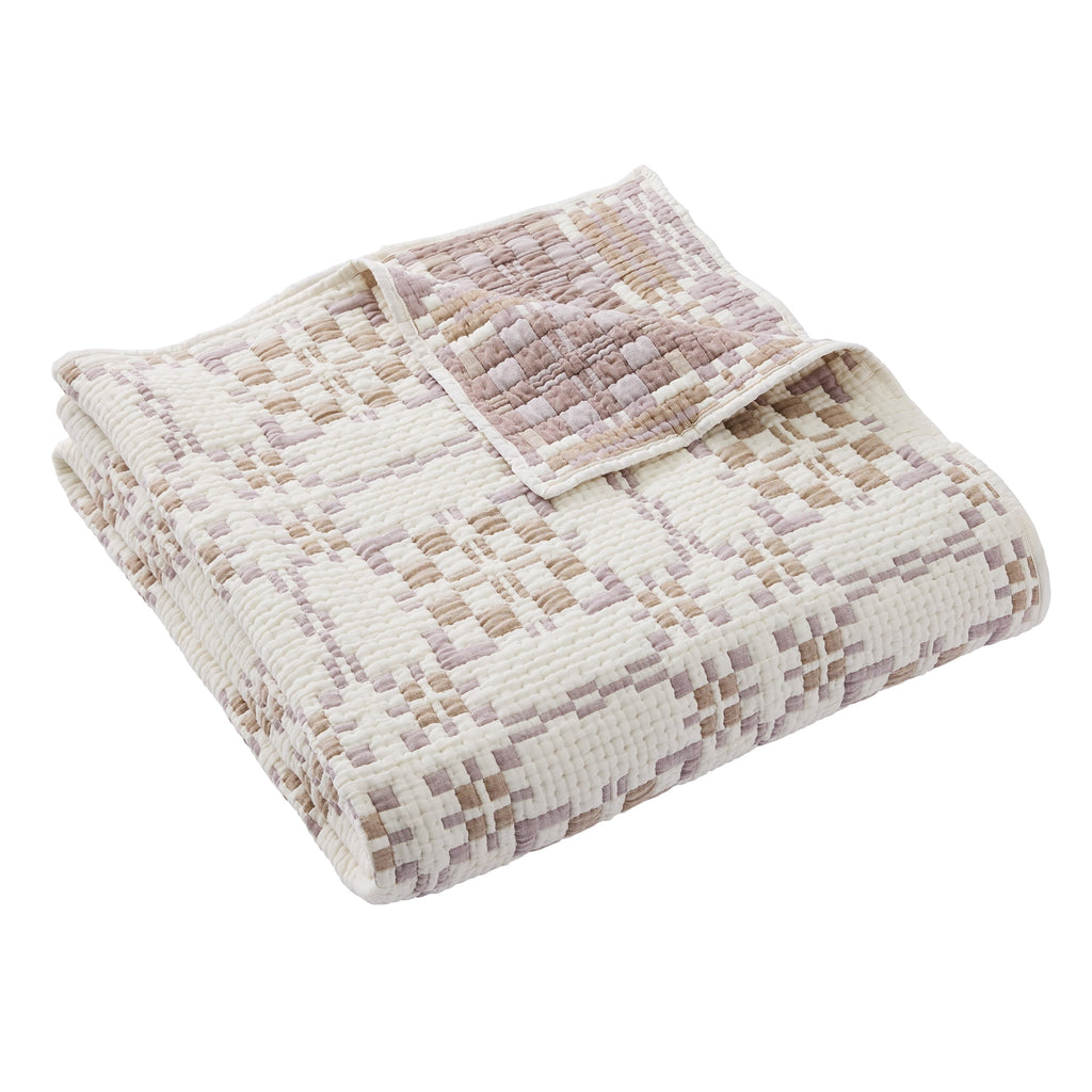 Velmora™ Ivory Modern Mosaic Cotton Matelasse Reversible Quilt, King