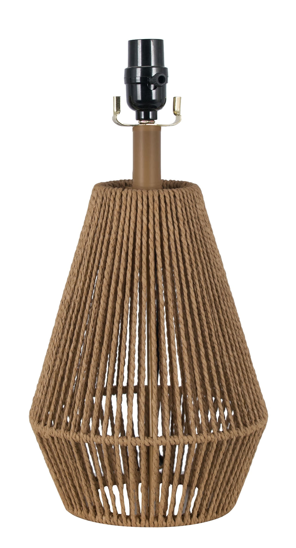 Velmora™ 22 in Brown Rope Table Lamp with White Shade