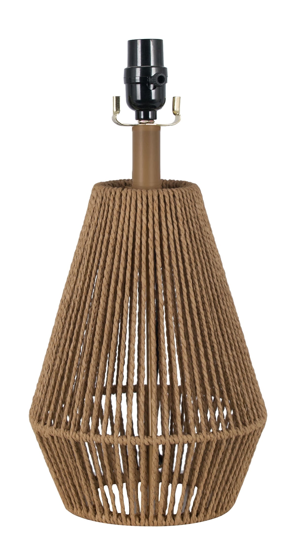 Velmora™ 22 in Brown Rope Table Lamp with White Shade