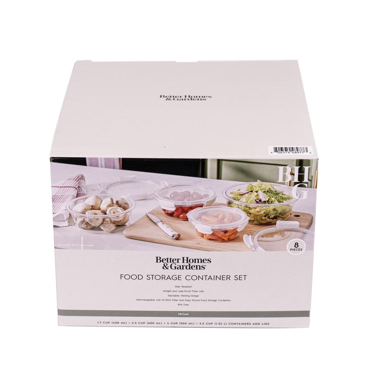 Velmora™ Round Tritan Food Storage Container with Tritan Lid. Set of 4, 8 Pieces