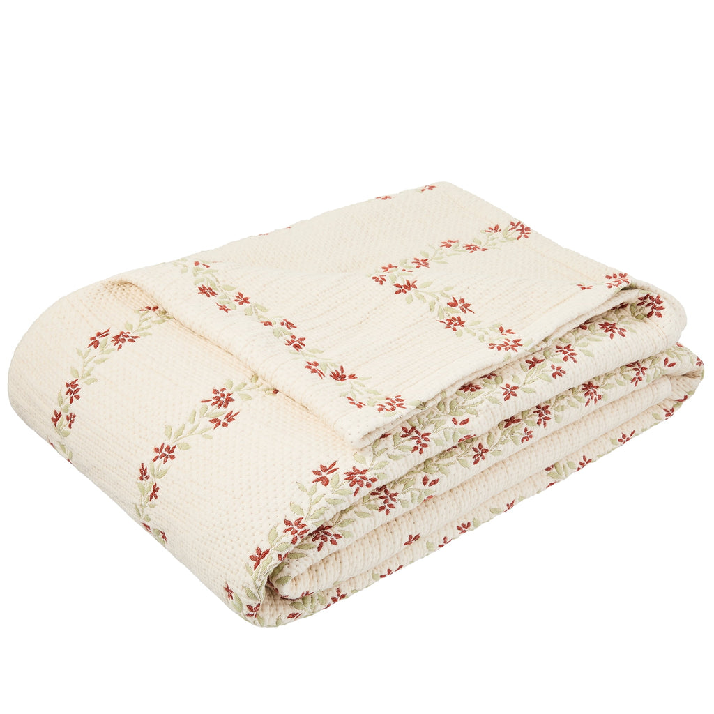 Velmora™ Heritage Floral Quilt, Terracotta Vines, Full/Queen