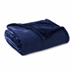 Velmora™ Super Soft Plush Bed Blanket, Dark Blue, King Size, 102 x 90 in