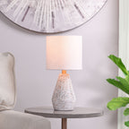 Velmora™ Terrazzo Table Lamp with White Drum Shade, 16.75 in