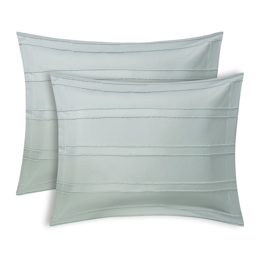 Velmora™ Mint Clipped Stripe 10-Piece Bed in a Bag Comforter Set with Sheets, Full
