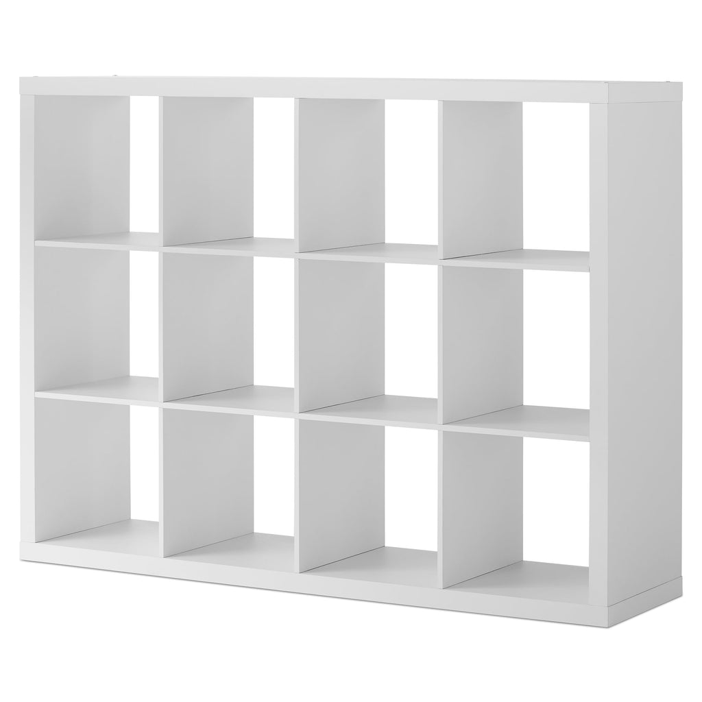 Velmora™ (4 pack) 12 Cube Storage Organizer, White Texture