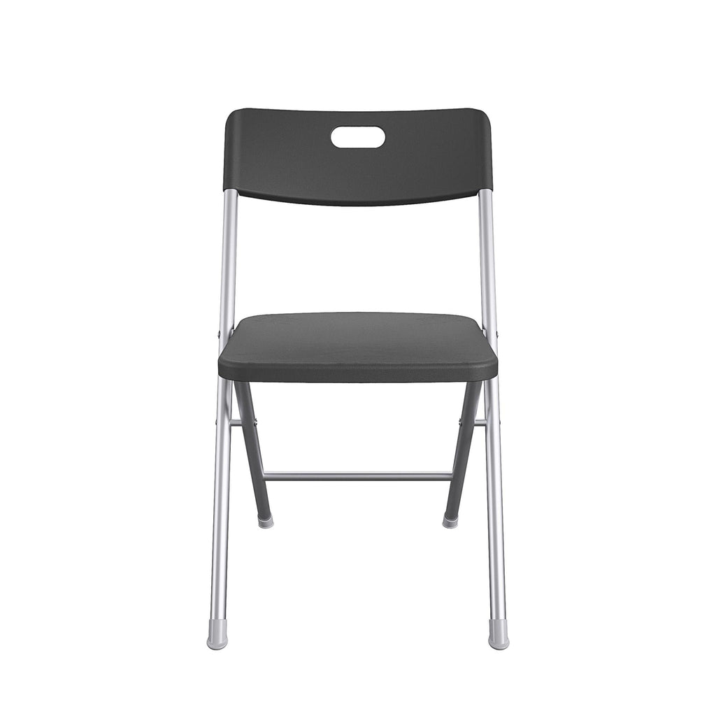 Velmora™ Resin Seat & Back Folding Chair, Black, 4-Pack