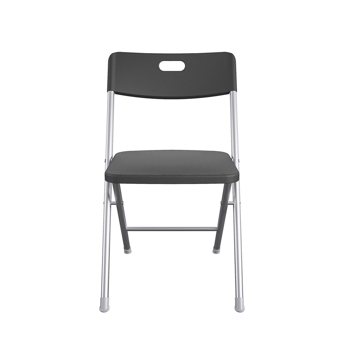 Velmora™ Resin Seat & Back Folding Chair, Black, 4-Pack