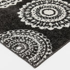Velmora™ 9'X12' Charcoal Gray Medallion Shag Indoor Area Rug
