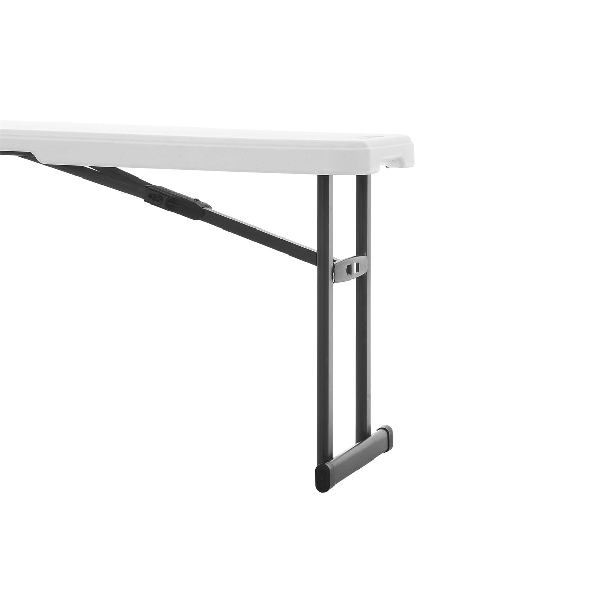 Velmora™ 6' Centerfold Bench, Steel Frame, Indoor Outdoor, Includes Carry Handle, White