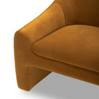 Velmora™ Emerson Curvy Accent Chair, Ochre Velvet