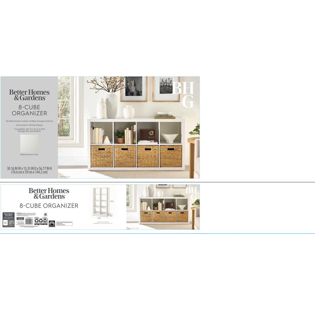 Velmora™ 8 Cube Storage Organizer, Textured White