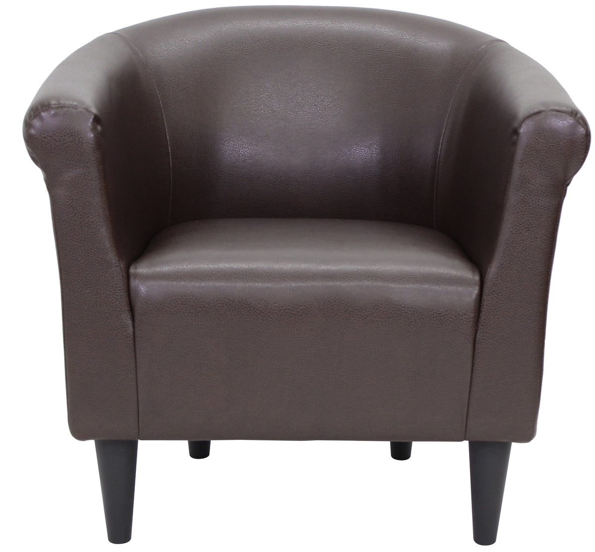 Velmora™ Faux Leather Bucket Accent Chair, Brown