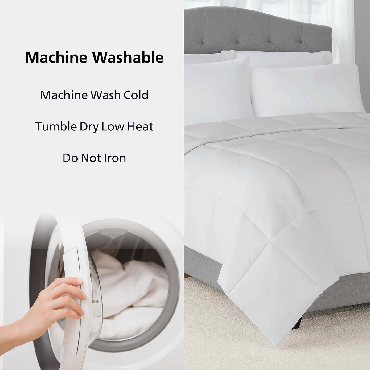 Velmora™ Full/Queen Comforter, Down Alternative, All-Season, White