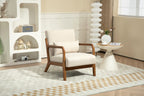 Velmora™ Wood Arm Accent Chair, Beige